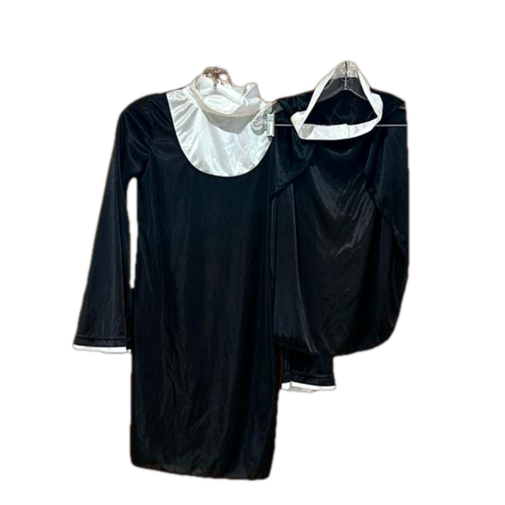 Womens Silk Flouncing Collar Velevet Dress Nun Costume